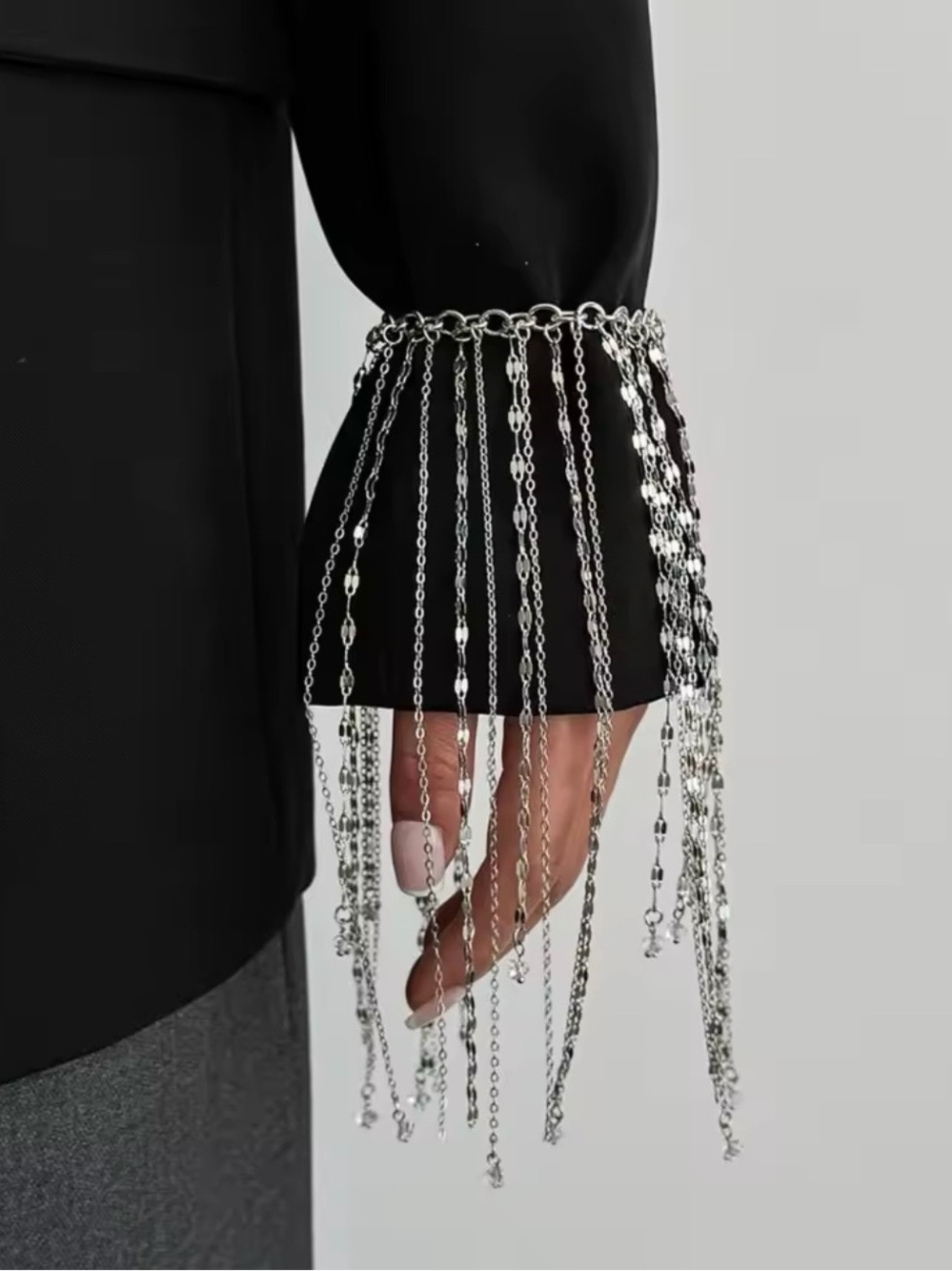 Silver Chain tassels Fringe Bracelet